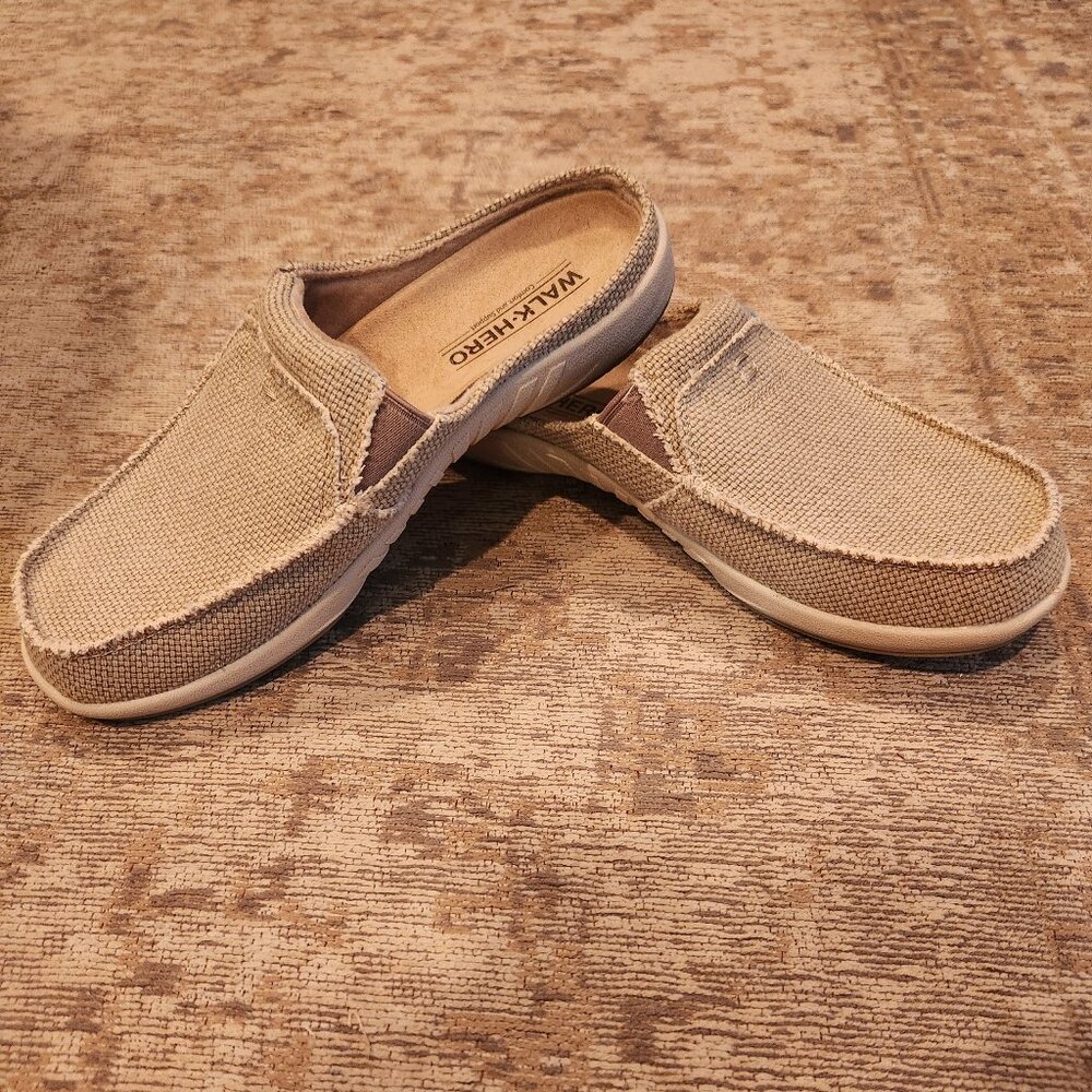 Walk Hero Tan 8.5 Women Arch Support Orthotic Slip On Shoes